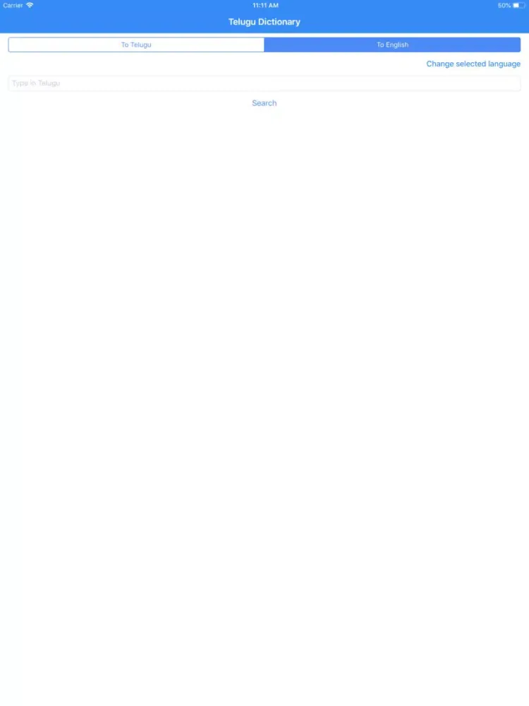 Tangkapan layar Telugu Dictionary iPad 