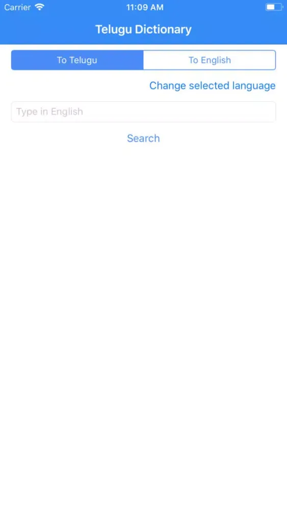 Tangkapan layar Telugu Dictionary