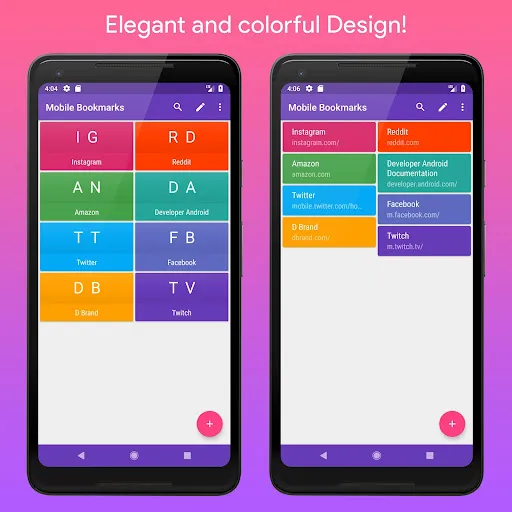 Tangkapan layar Mobile Bookmarks