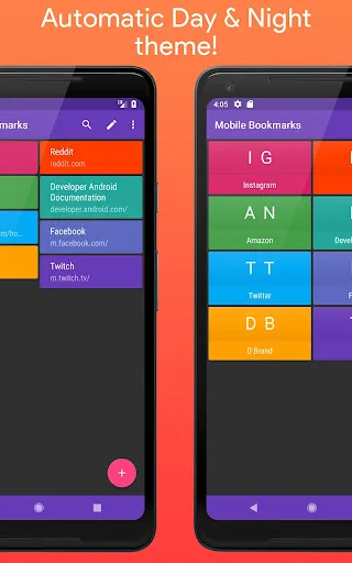 Tangkapan layar Mobile Bookmarks