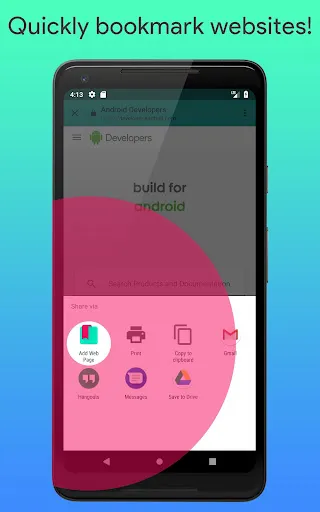 Tangkapan layar Mobile Bookmarks