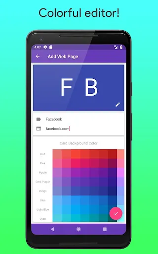 Tangkapan layar Mobile Bookmarks
