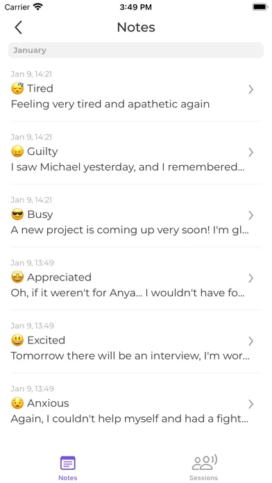 Tangkapan skrin Emotions: diary & tracker