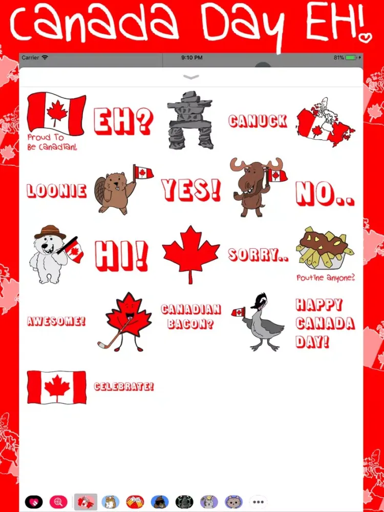 Ảnh chụp màn hình của Canada Day EH! iPad 