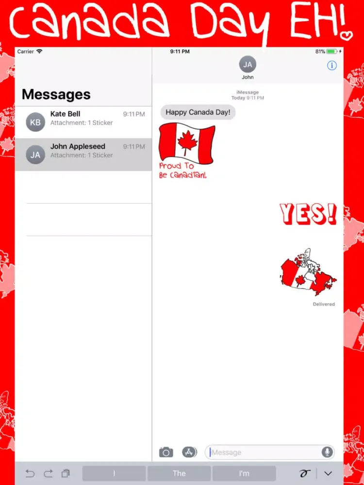 Ảnh chụp màn hình của Canada Day EH! iPad 