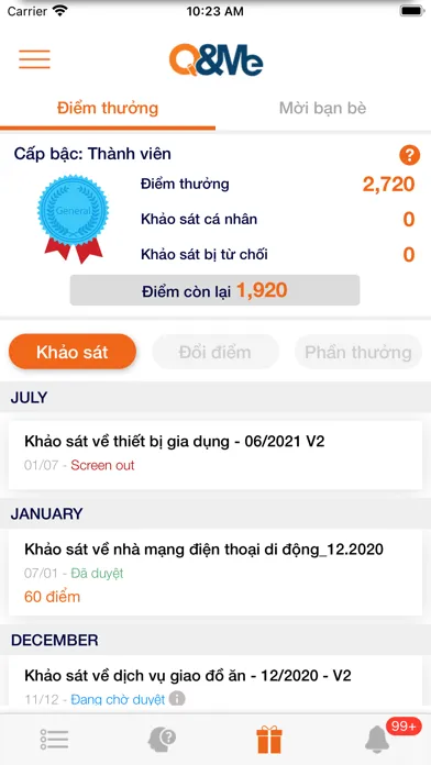Q&Me Kiếm tiền online應用截圖