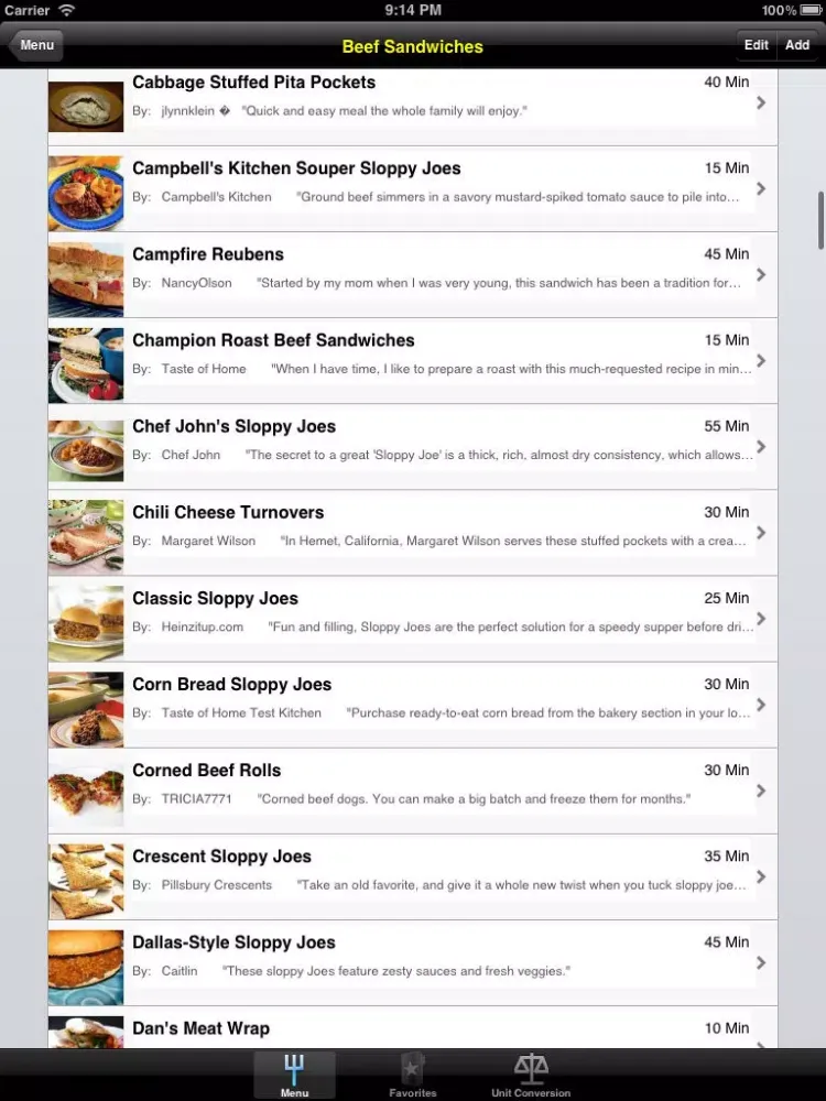 Sandwiches. iPad  Screenshots