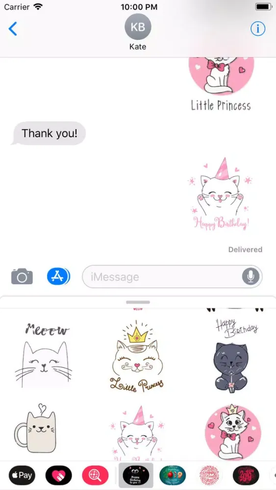 Capturas de tela do Cute Cat Birthday Stickers