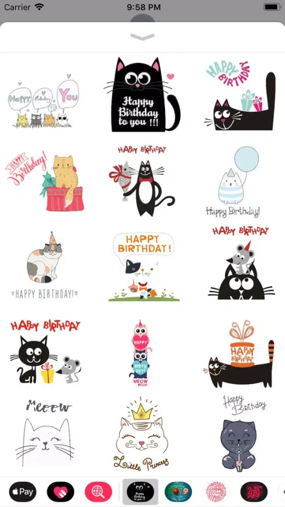 Capturas de tela do Cute Cat Birthday Stickers