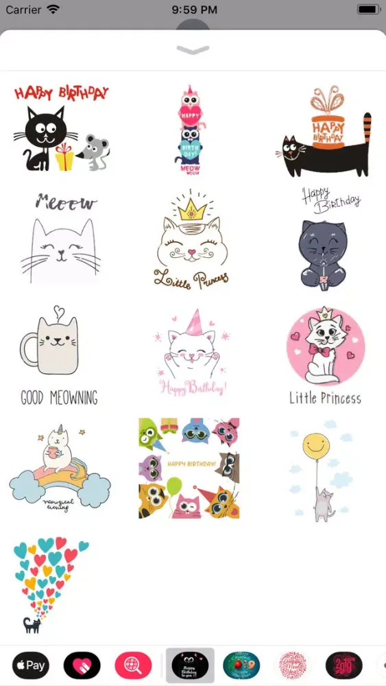 Capturas de tela do Cute Cat Birthday Stickers