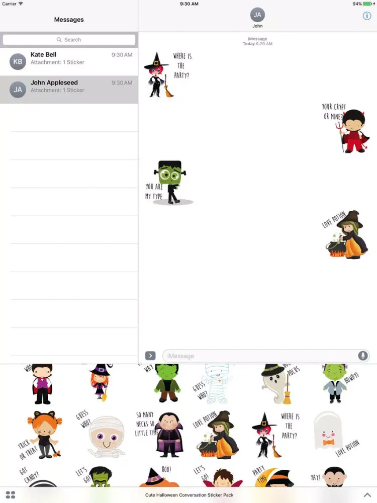 Halloween Cute Conversations iPad  Screenshots