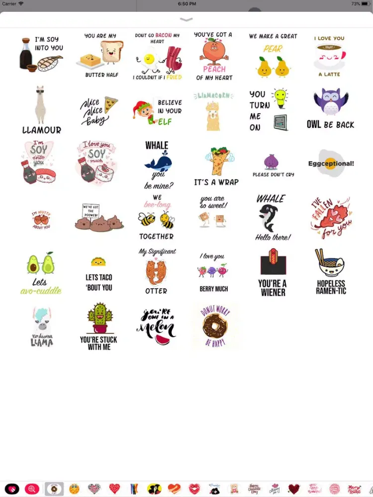 Cute puns punny sticker pack iPad  Screenshots