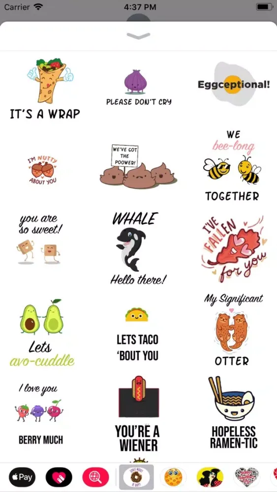 Cute puns punny sticker pack Screenshots