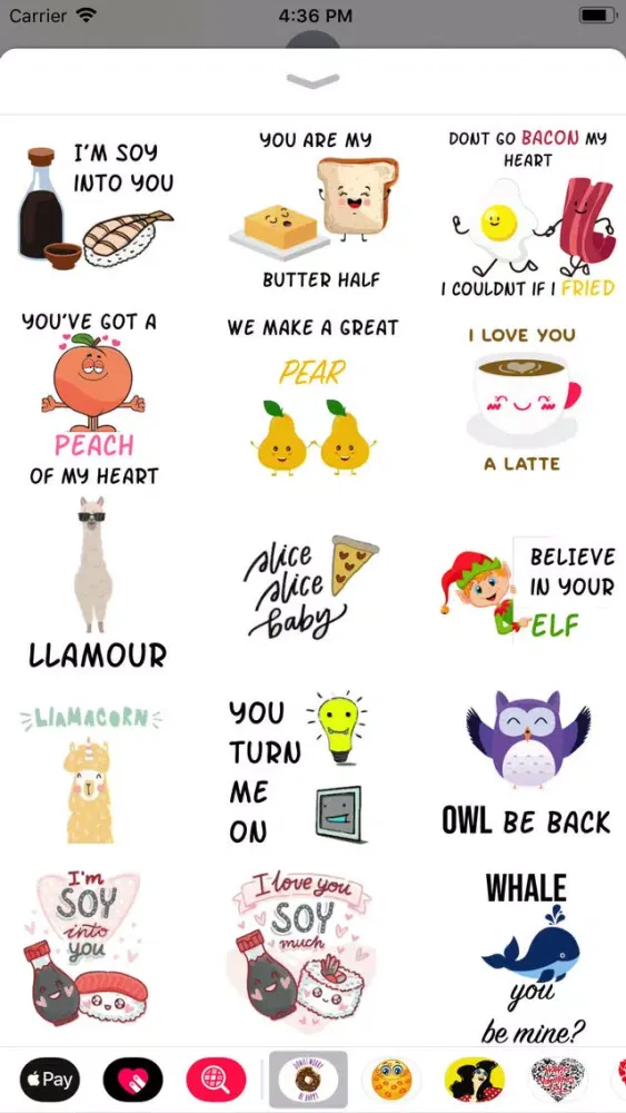 Cute puns punny sticker pack Screenshots