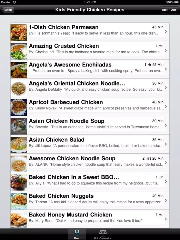 Kids Caring Recipes iPad 应用截图