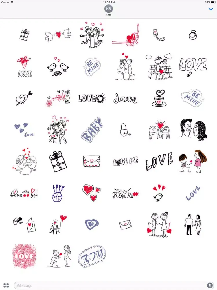 Screenshot di Love Doodle Sticker Pack iPad 
