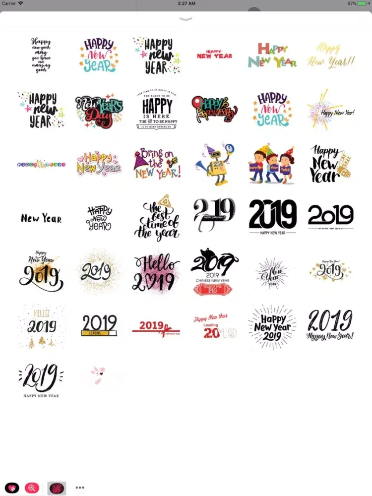 Happy New Year Wishes Sticker iPad  Ekran Görüntüleri