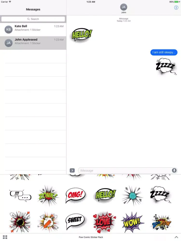 Pow Comic Sticker Pack iPad 应用截图