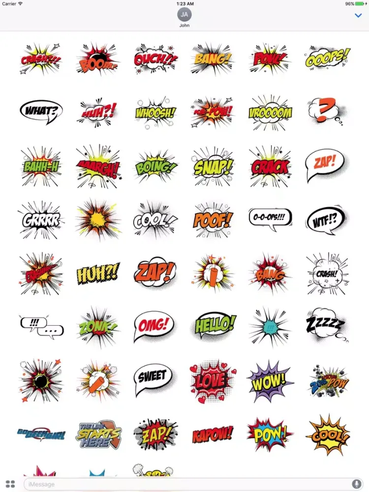 Pow Comic Sticker Pack iPad 应用截图