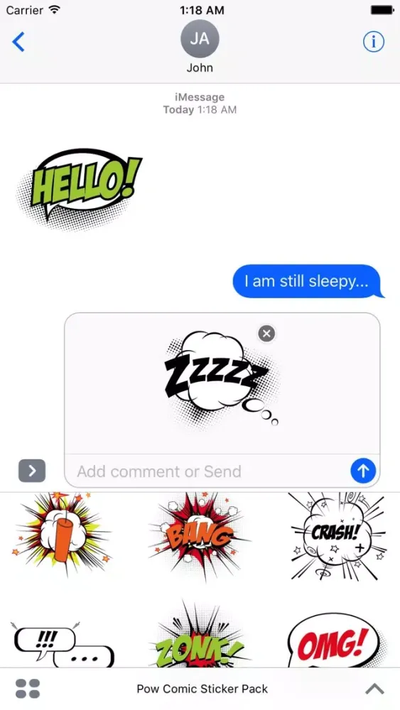 Pow Comic Sticker Pack应用截图