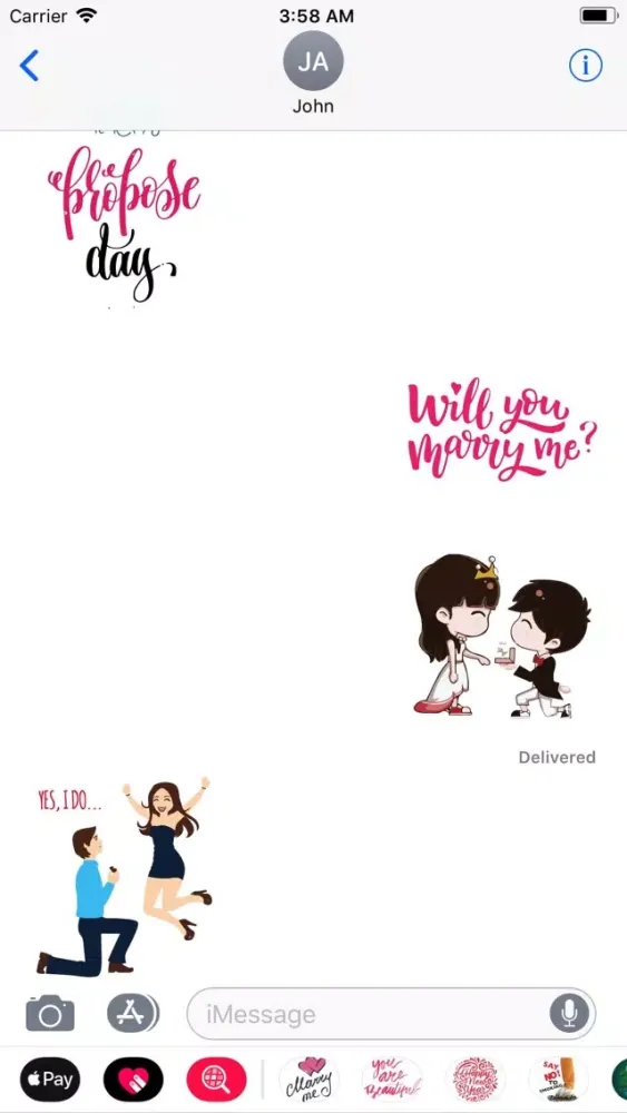 Tangkapan skrin Propose Day Animated Valentine