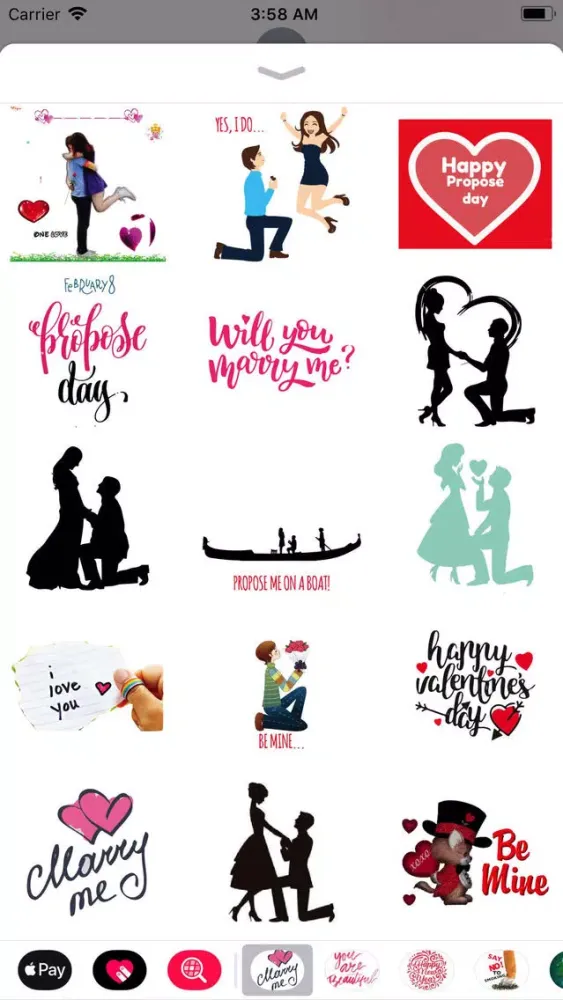 Tangkapan skrin Propose Day Animated Valentine