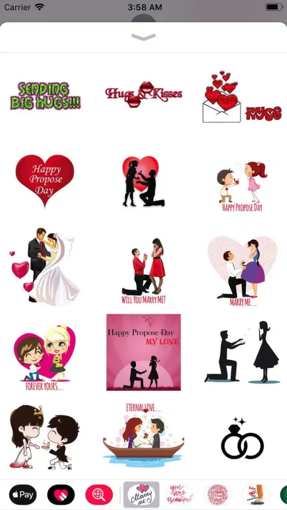 Tangkapan skrin Propose Day Animated Valentine
