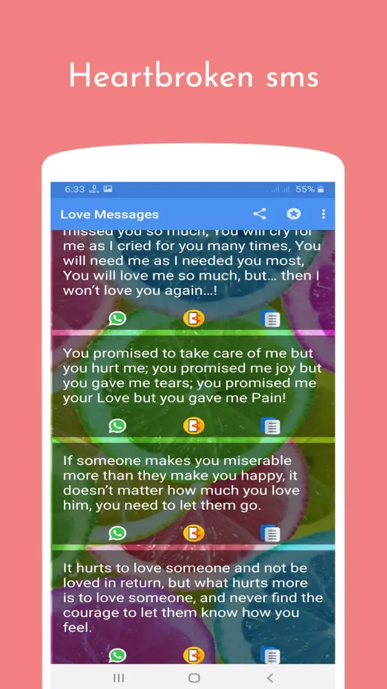 Ảnh chụp màn hình của Love messages pro : sweet love