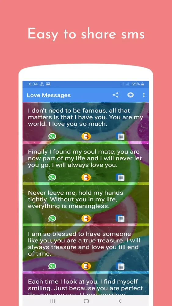 Ảnh chụp màn hình của Love messages pro : sweet love