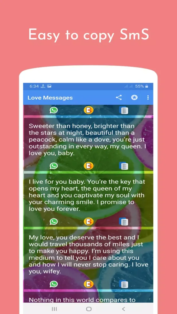 Ảnh chụp màn hình của Love messages pro : sweet love