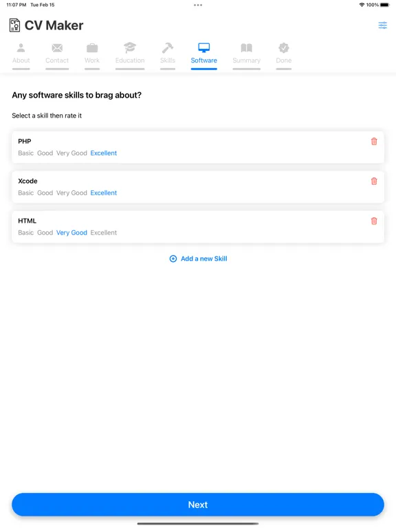 CV Maker Builder iPad  Screenshots