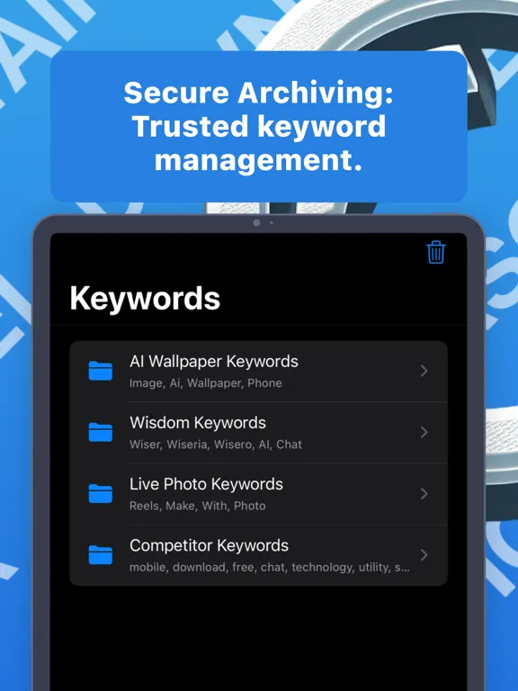 Captures d'écran de ASO Keyword Optimizer - PutKey iPad 