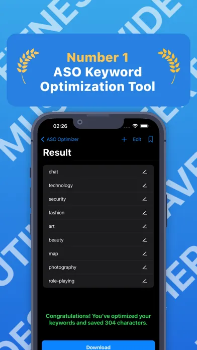 Captures d'écran de ASO Keyword Optimizer - PutKey