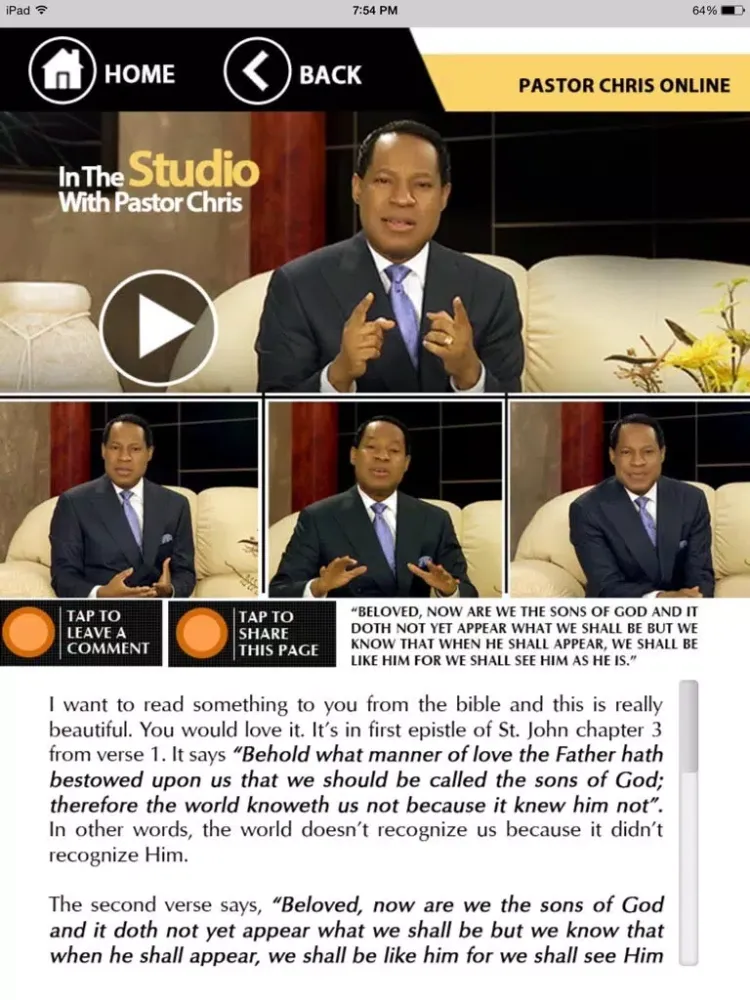 Pastor Chris Online App iPad 스크린샷