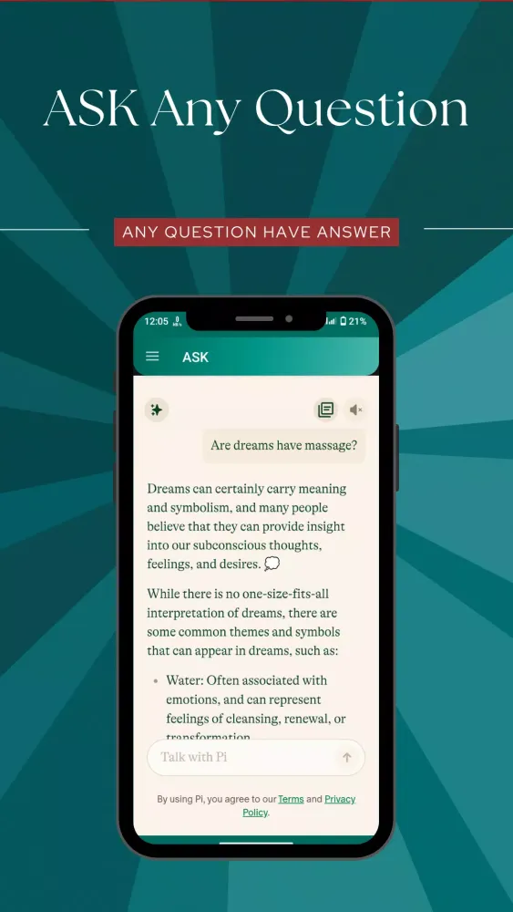 ภาพหน้าจอของ ASK Anything - Pi AI