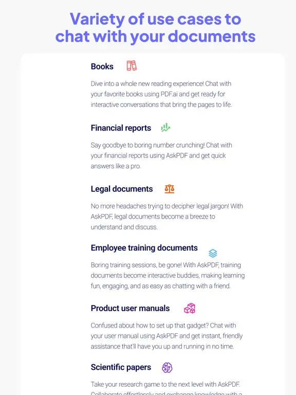 Chat pdf : Askpdf ChatPDF iPad  Screenshots