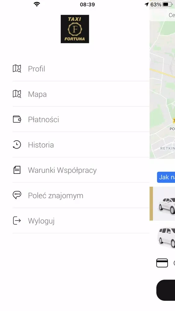 Zrzuty ekranu Fortuna Taxi