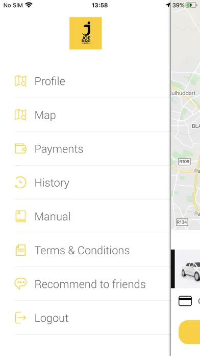 Capturas de tela do Joemaxi The Irish Taxi App