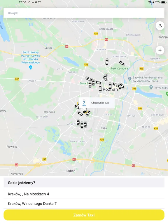 Ảnh chụp màn hình của Zamawiam Taxi iPad 