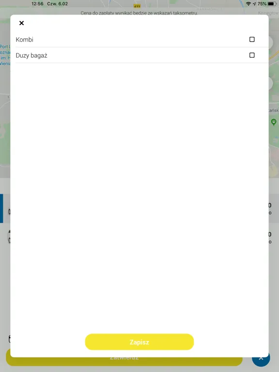 Ảnh chụp màn hình của Zamawiam Taxi iPad 
