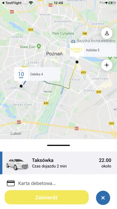 Ảnh chụp màn hình của Zamawiam Taxi