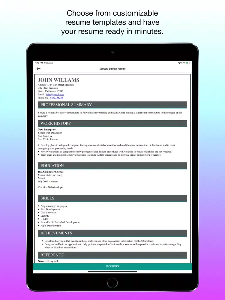 Screenshot di CV Builder - My Resume Builder iPad 