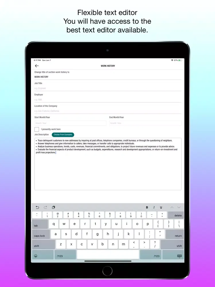 Screenshot di CV Builder - My Resume Builder iPad 
