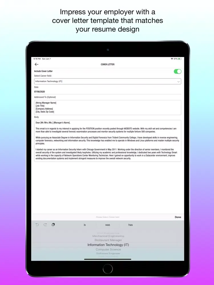 Screenshot di CV Builder - My Resume Builder iPad 