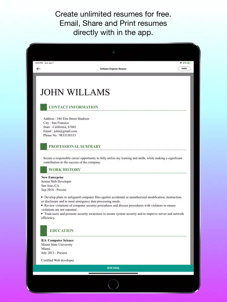 Screenshot di CV Builder - My Resume Builder iPad 