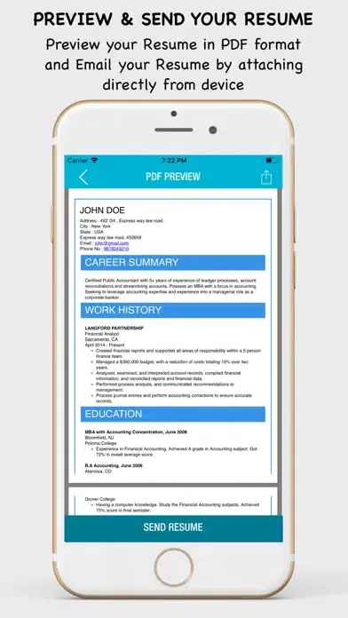Resume Builder - CV Creator Screenshots