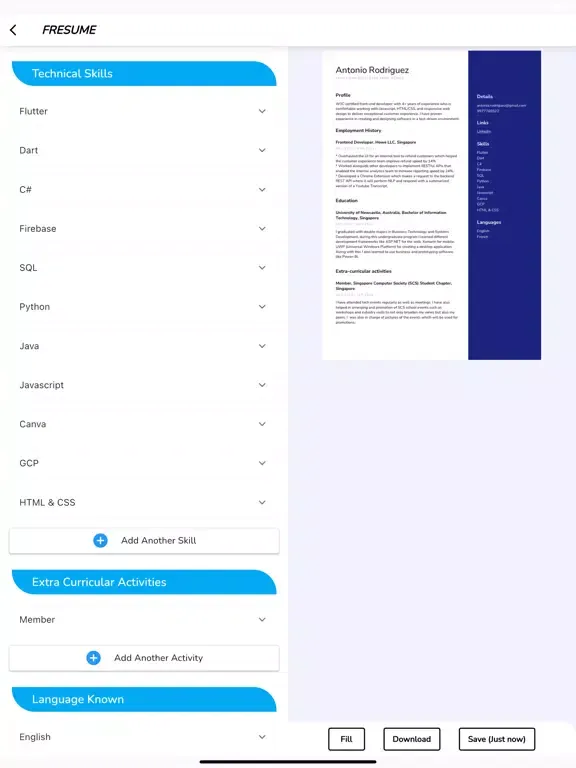 Resume Maker - CV Builder iPad  Screenshots