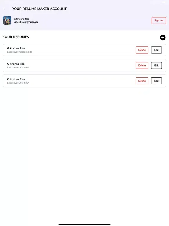 Resume Maker - CV Builder iPad  Screenshots