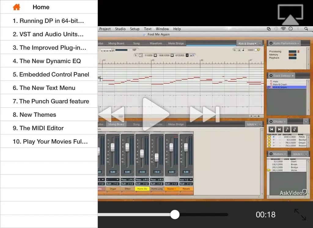 AV for Digital Performer 8 100 - What's New In DP8 iPad  سکرین شاٹس