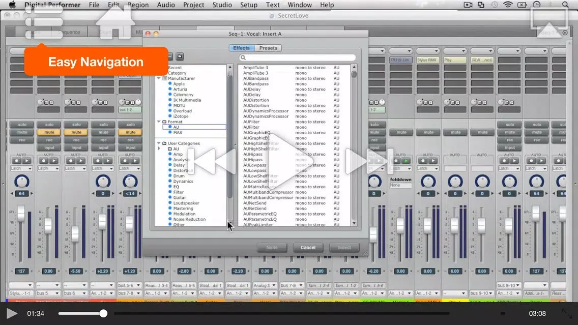 AV for Digital Performer 8 100 - What's New In DP8 سکرین شاٹس
